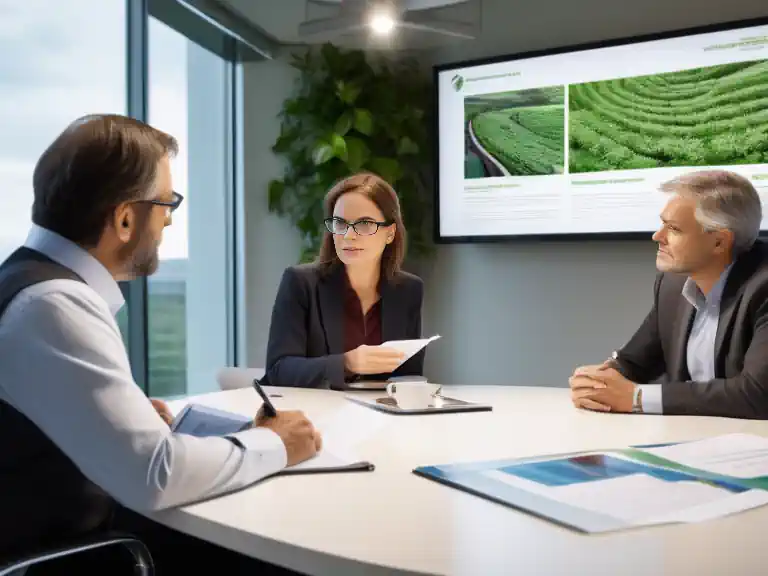 Environmental sustainability consultants holding a meeting.